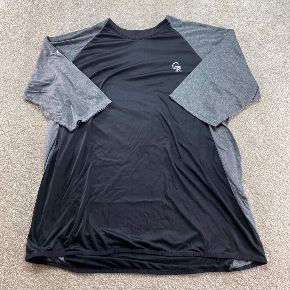 Majestic Colorado Rockies MLB Tech Fleece Shirt Mens Medium Therma Base